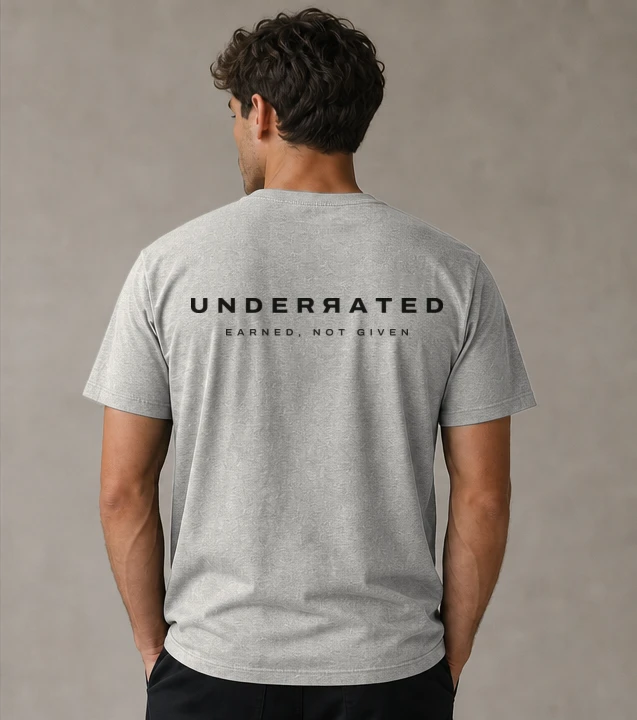 Men's Core Tee in Heather Grey, back view