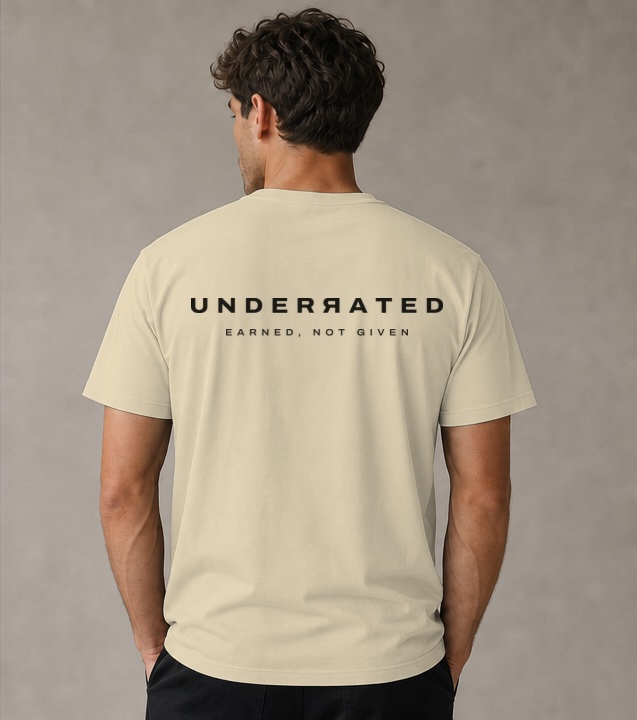 Men's Core Tee in Sand, back view