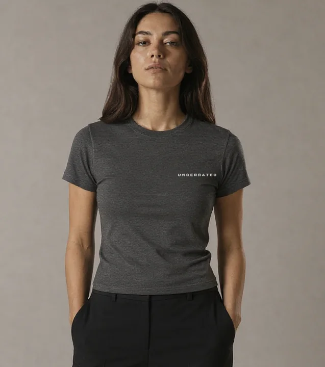 Women's Fitted Tee in Charcoal, front view