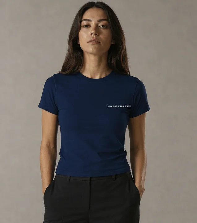 Women's Fitted Tee in Navy, front view