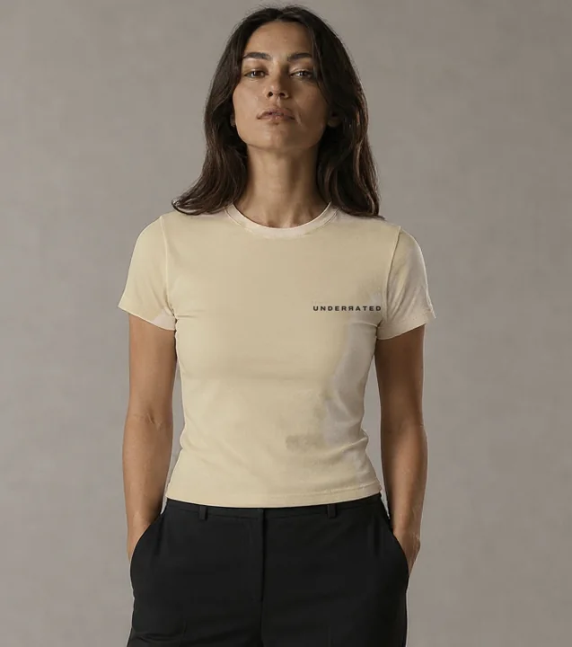 Women's Fitted Tee in Sand, front view